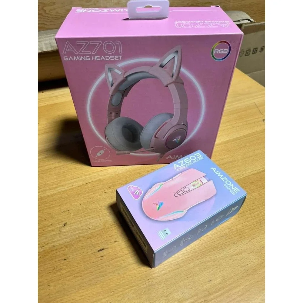 Pink Gamer set headset,‎ keyboard and mouse